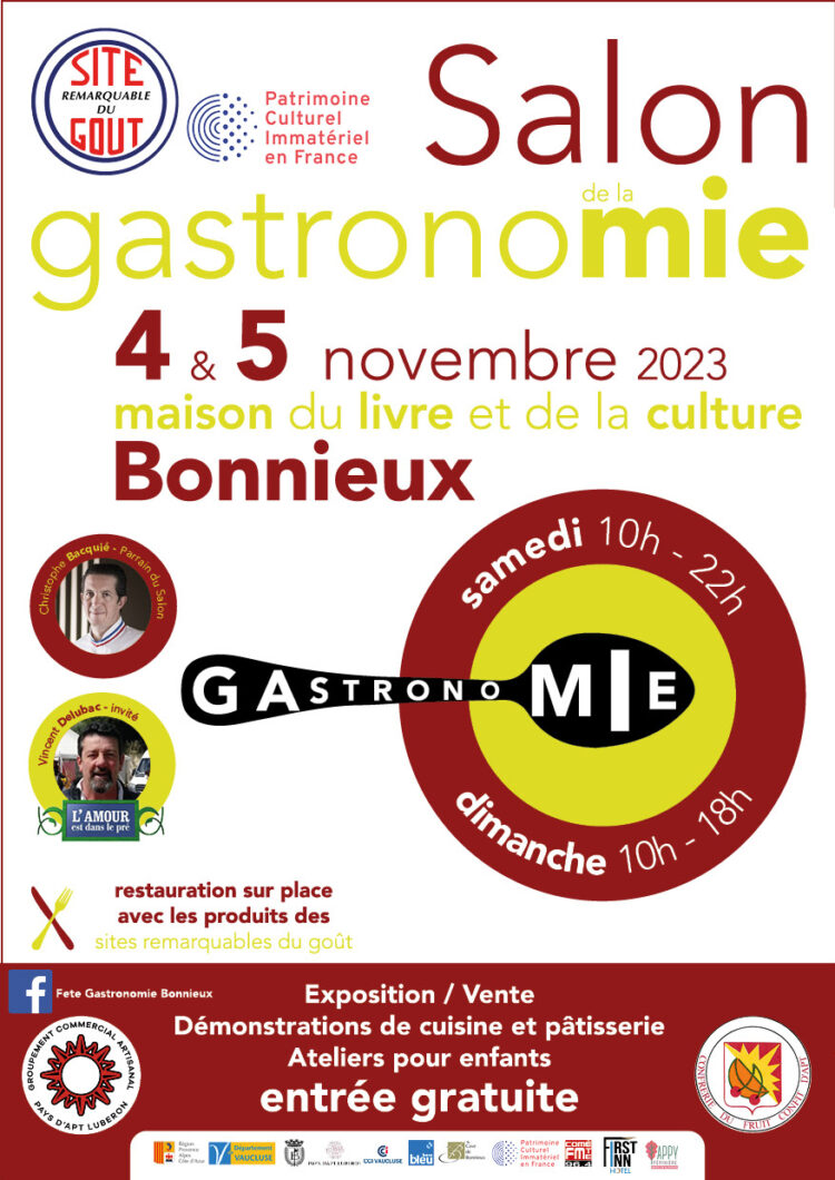 Salon de la Gastronomie de Bonnieux : Les 4 & 5 Novembre 2023